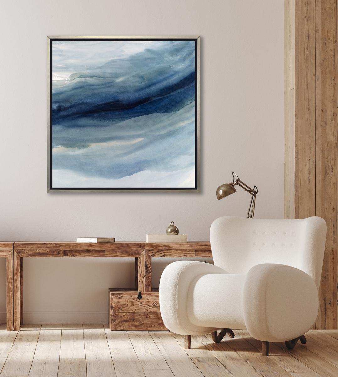 This contemporary limited edition print by Teodora Guererra features a cool wash of blue and white with an abstracted coastal aesthetic. This print pairs beautifully with Indigo Sea I - a limited edition print by the same artist. To purchase two