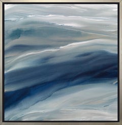 "Indigo Tide I, " Framed Limited Edition Giclee Print, 36" x 36"