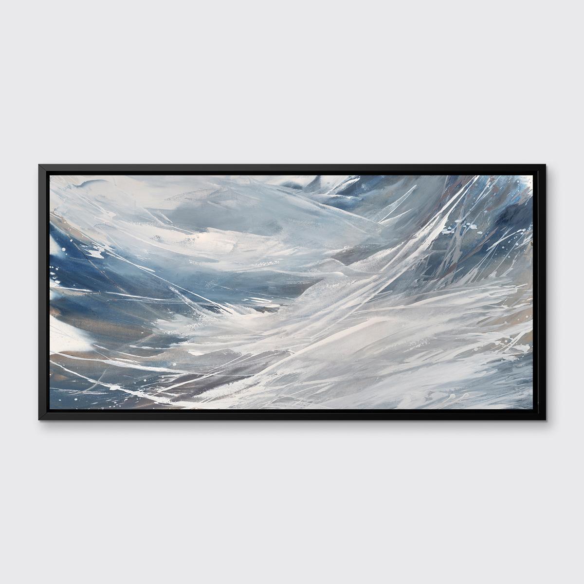 Cette impression abstraite contemporaine en édition limitée de Teodora Guererra présente une palette grise neutre et froide de bleu, de gris et de blanc, avec de subtils accents chauds intégrés en couches.

Cette impression giclée en édition limitée