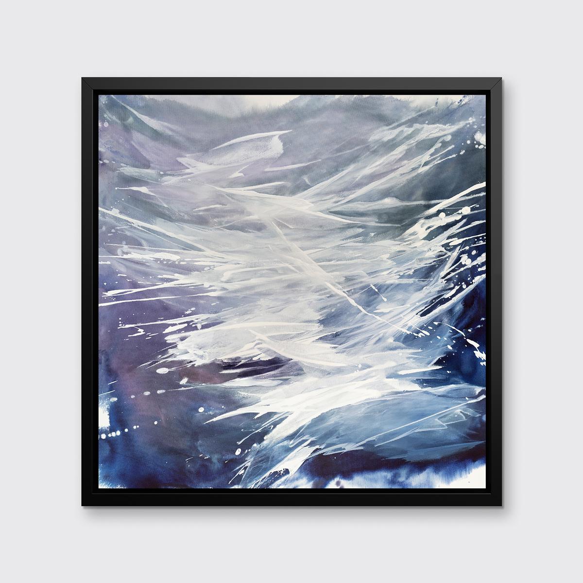 This contemporary abstract limited edition print by Teodora Guererra features a cool palette, with layers of washes of blue, grey, violet and and white applied in sweeping gestures across the piece.

This Limited Edition giclee print by Teodora