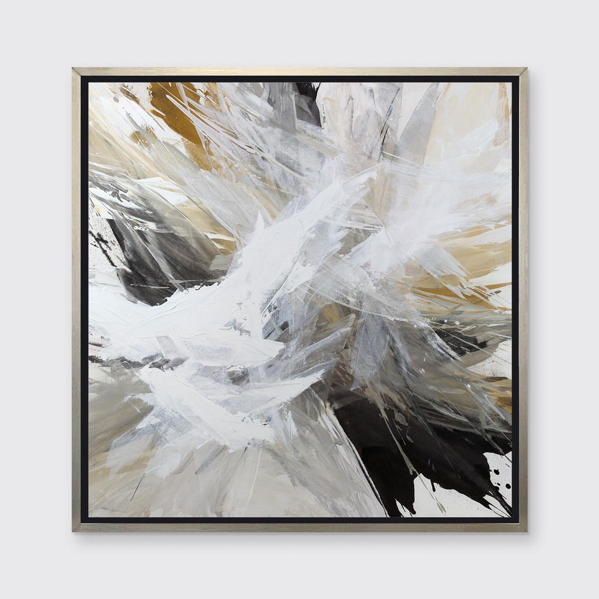 Teodora Guererra Abstract Print - "Today I Choose Palette Knives, " Framed Limited Edition Giclee Print, 24" x 24"