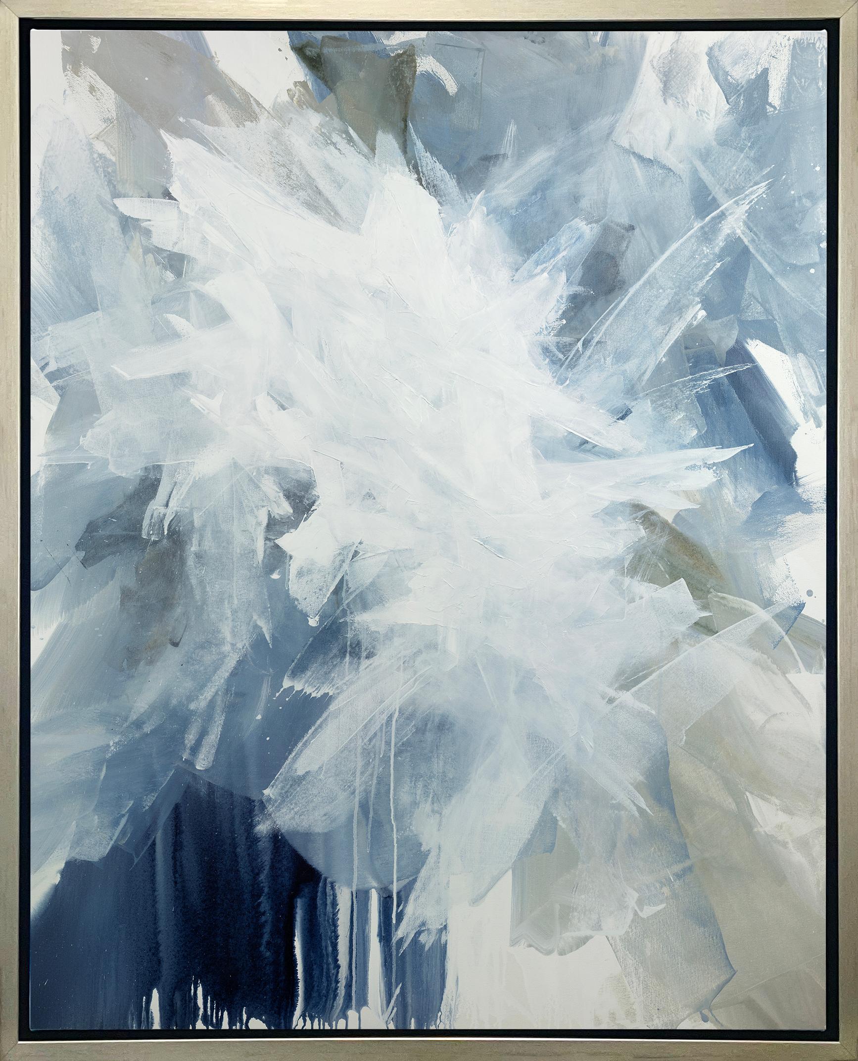 Teodora Guererra Abstract Print - "White Dove, " Framed Limited Edition Giclee Print, 20" x 16"
