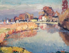 The fall. 1960, cardboard, oil, 46x59 cm