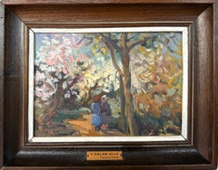 “Figures in Impressionist Landscape”