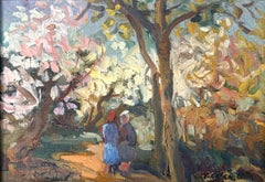 “Figures in Impressionist Landscape”