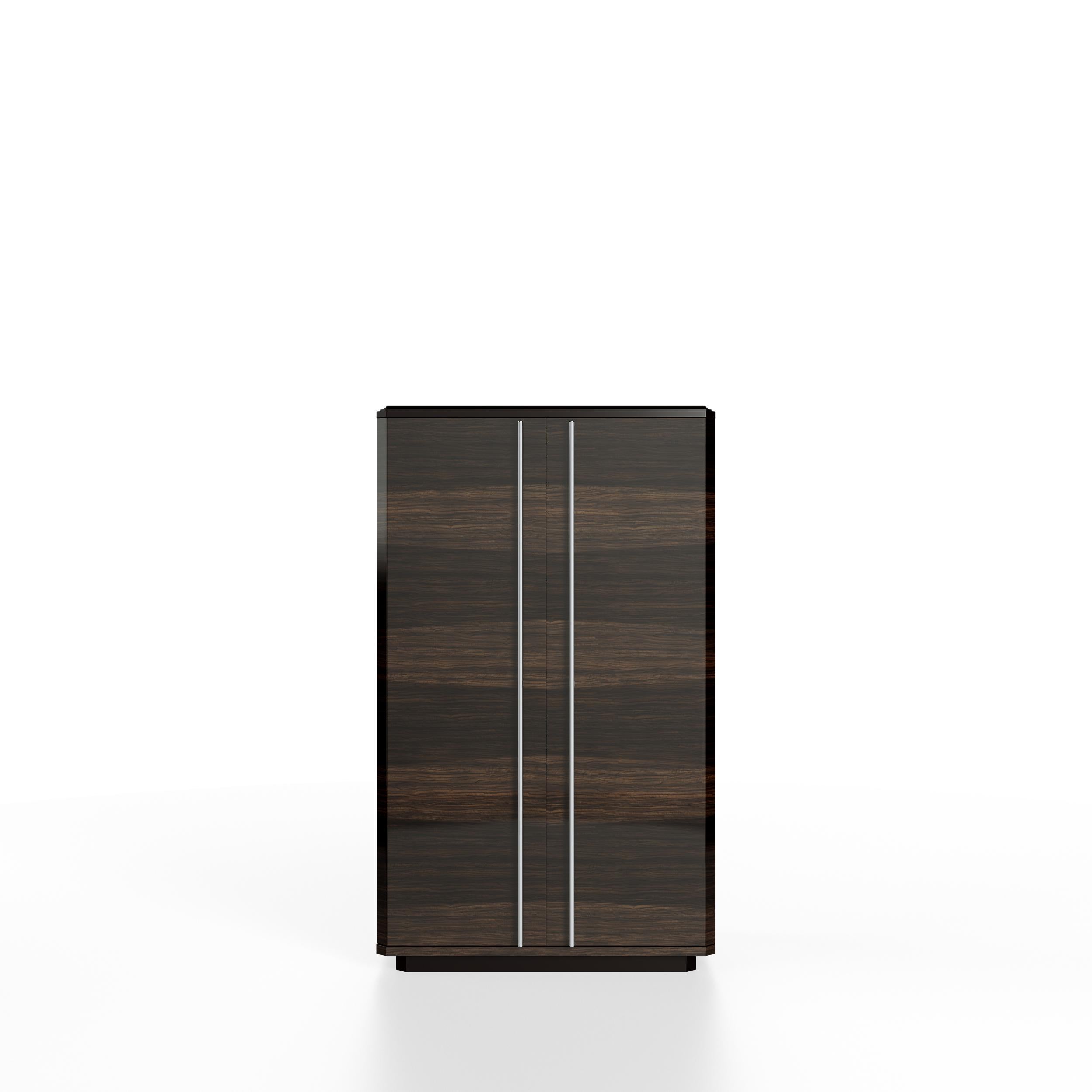 Teomondo Cabinet with Doors in Smoked Eucalyptus and Walnut by Ultramobili For Sale 1
