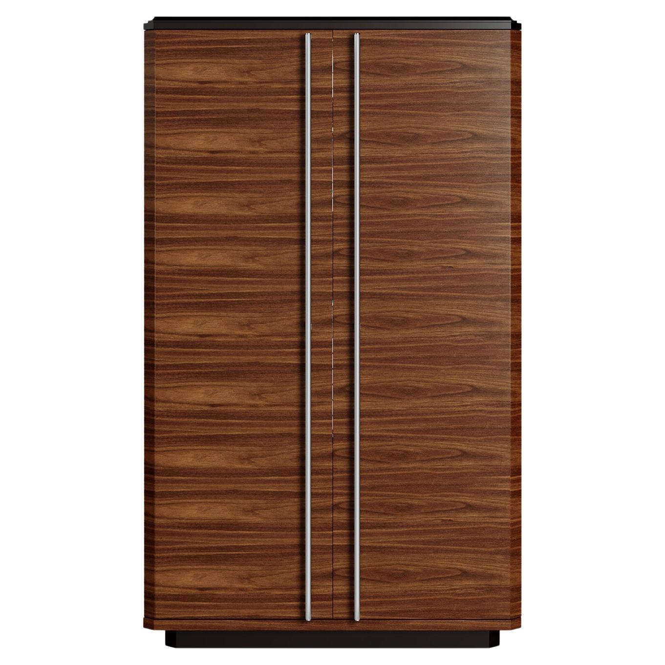Teomondo Cabinet with Doors in Smoked Eucalyptus and Walnut by Ultramobili