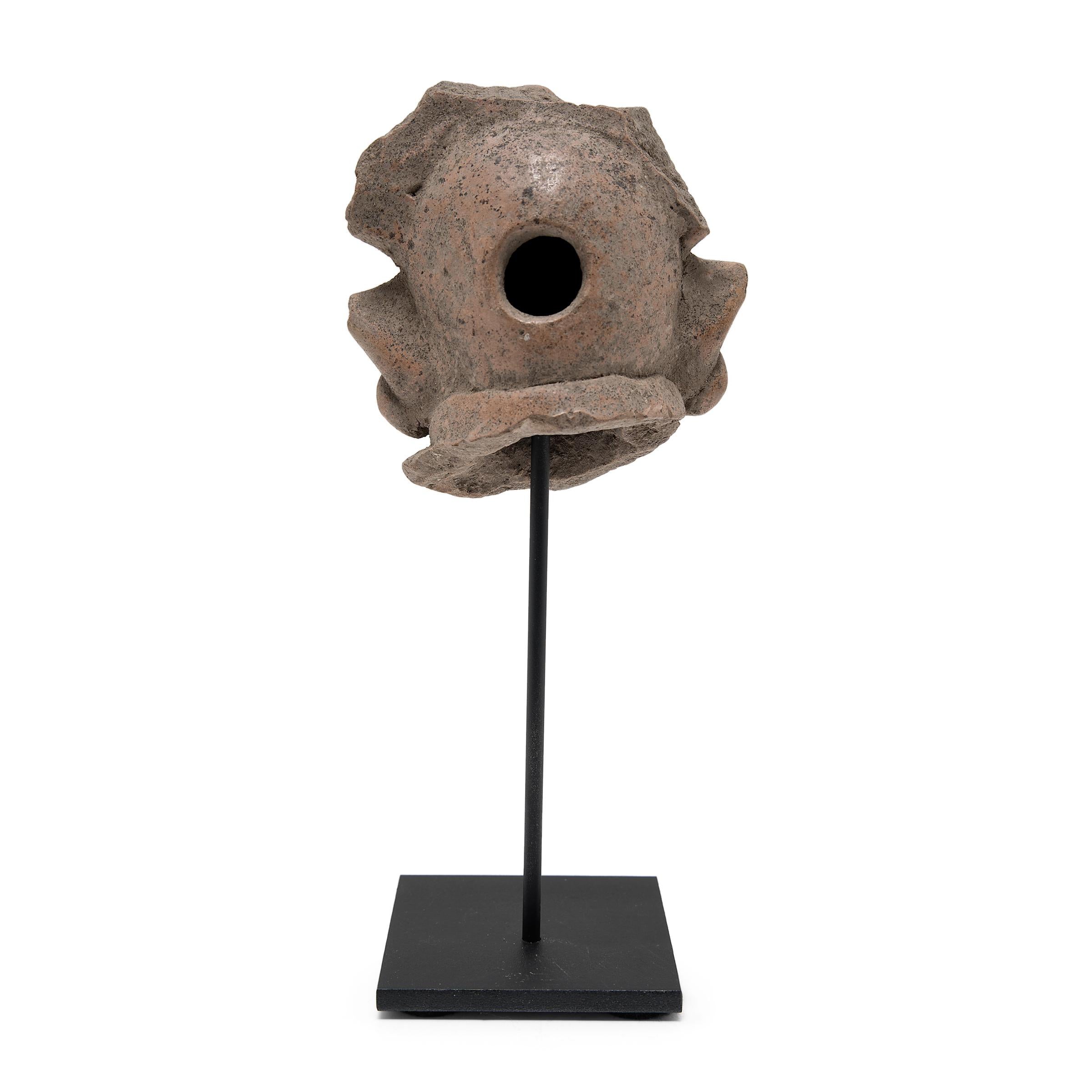 Mexican Teotihuacan Ceramic Head Fragment For Sale
