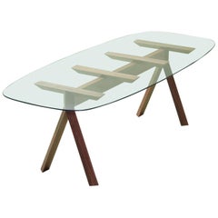 "Tepacê Base pour table de salle à manger en bois dur, design contemporain brésilien.