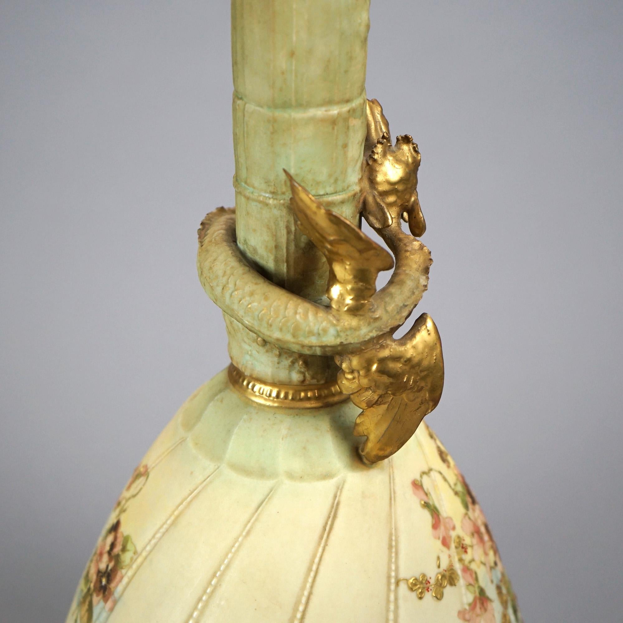 Teplitz Amphora Hand Painted & Enamel Decorated Porcelain Vase Circa 1900 1