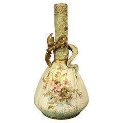 Teplitz Amphora Hand Painted & Enamel Decorated Porcelain Vase Circa 1900