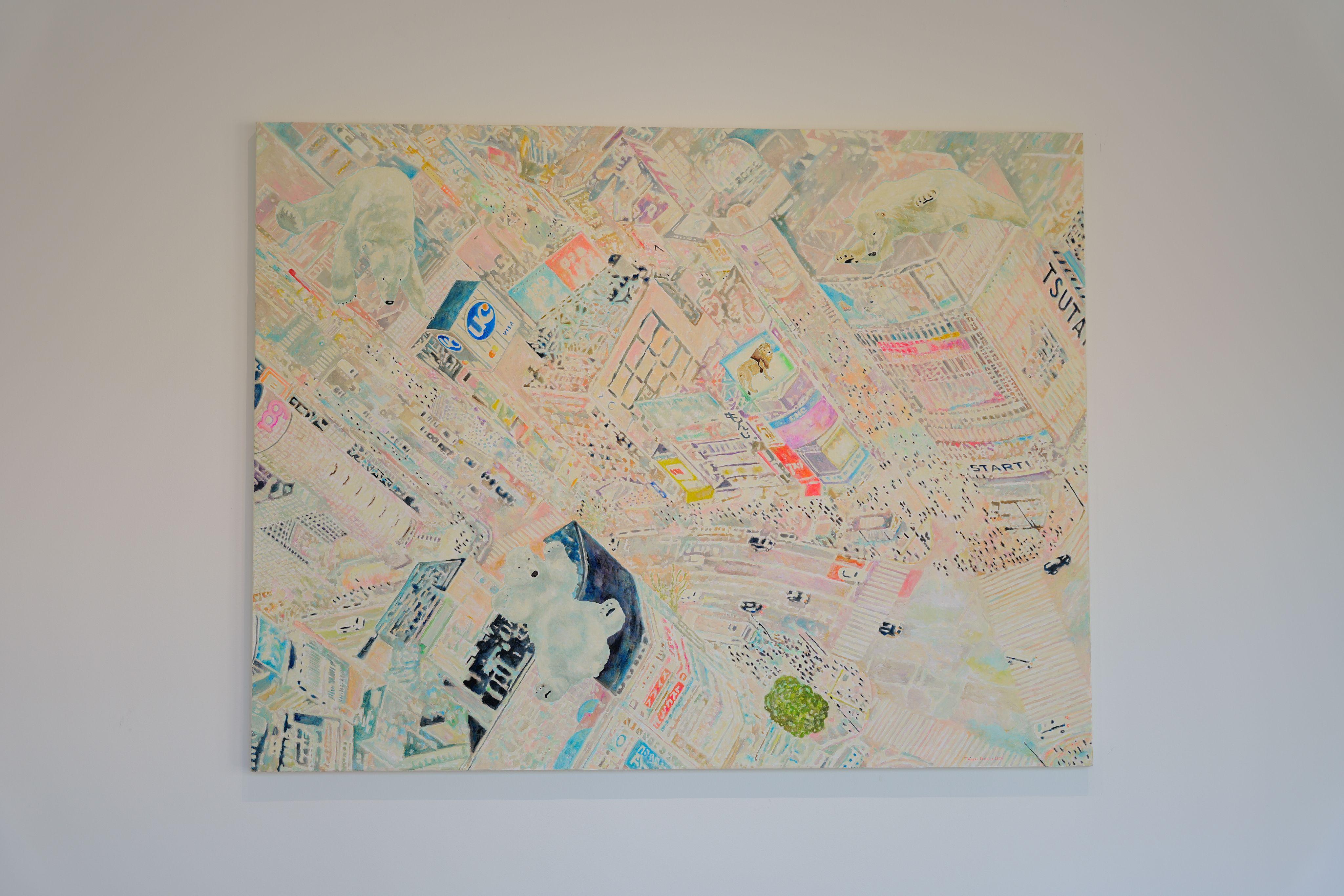 Arte Contemporáneo Japonés de Teppei Ikehila - Paisaje Prestado Moderno SHIBUYA en venta 1