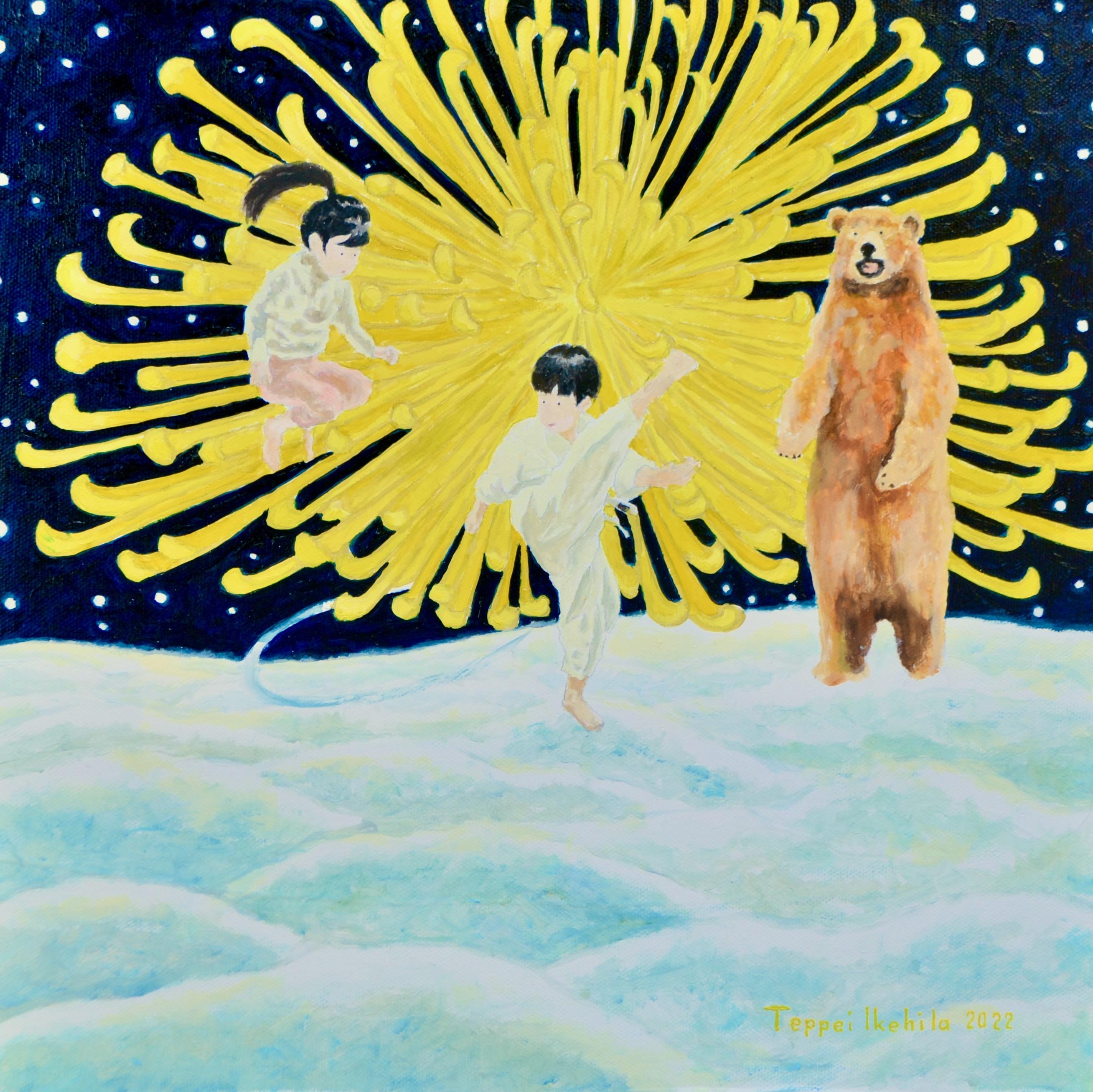 Art contemporain japonais de Teppei Ikehila - The Bear Wants you to Stop Fight (L'ours veut que vous arrêtiez de vous battre)