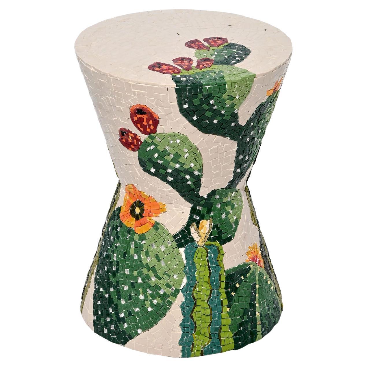 Tequila Bum Bum Handgefertigter Mosaik-Hocker von Michela Nardin im Angebot