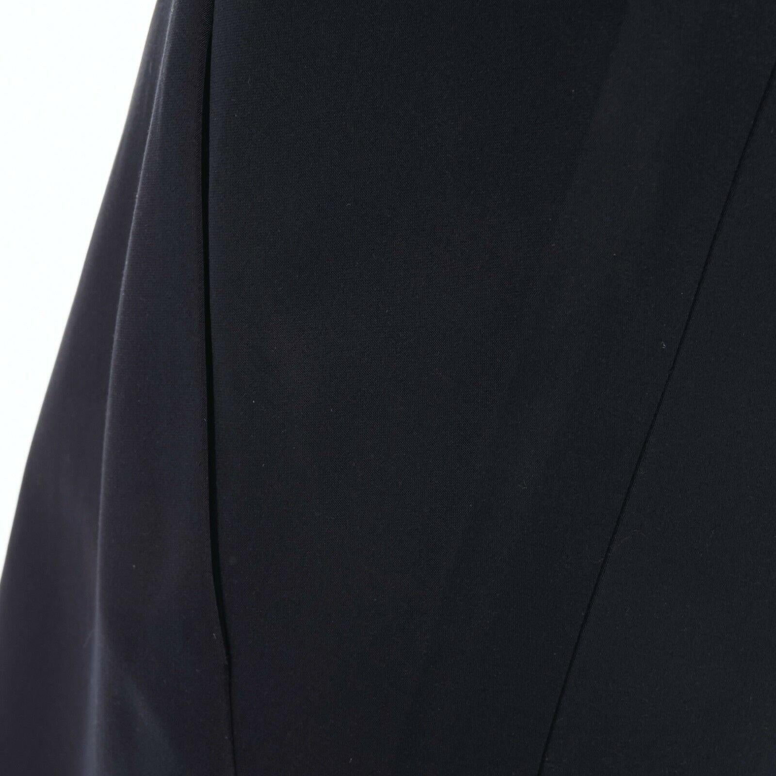 TER ET BANTINE black cotton blend V-neck angular darts slit pocket dress IT40 5