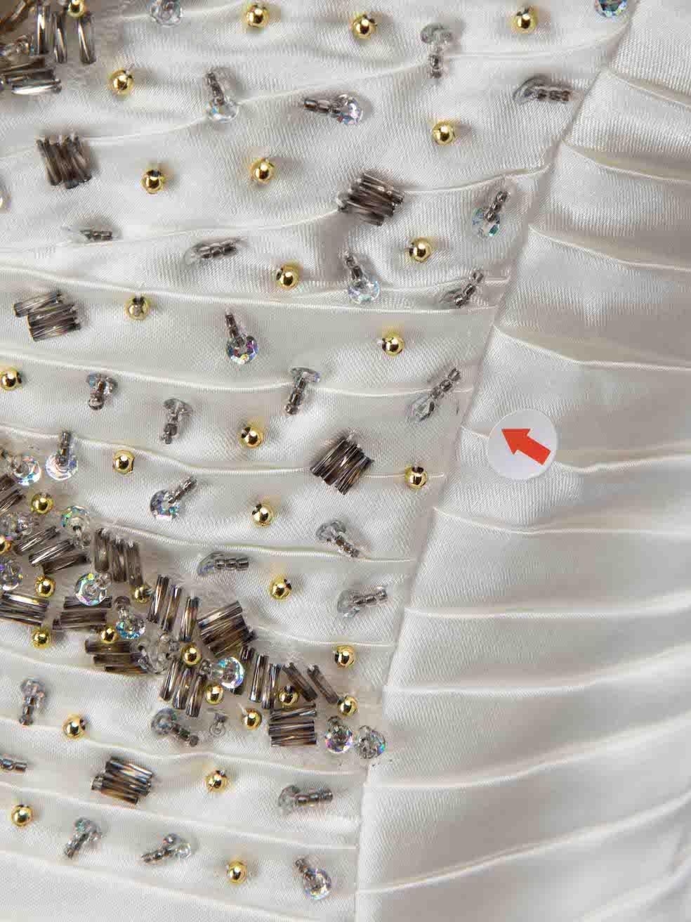 Terani Couture Vestido Mariposa Blanco Adornado Talla S en venta 3