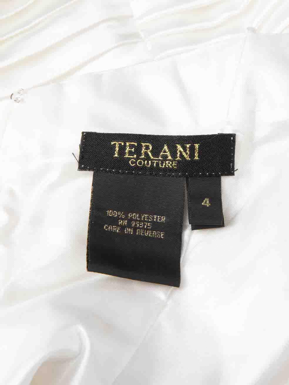 Terani Couture Vestido Mariposa Blanco Adornado Talla S en venta 5