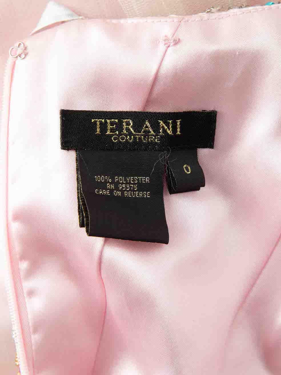 Terani Couture Women's Pink Embellished Strapless Mini Dress For Sale 3