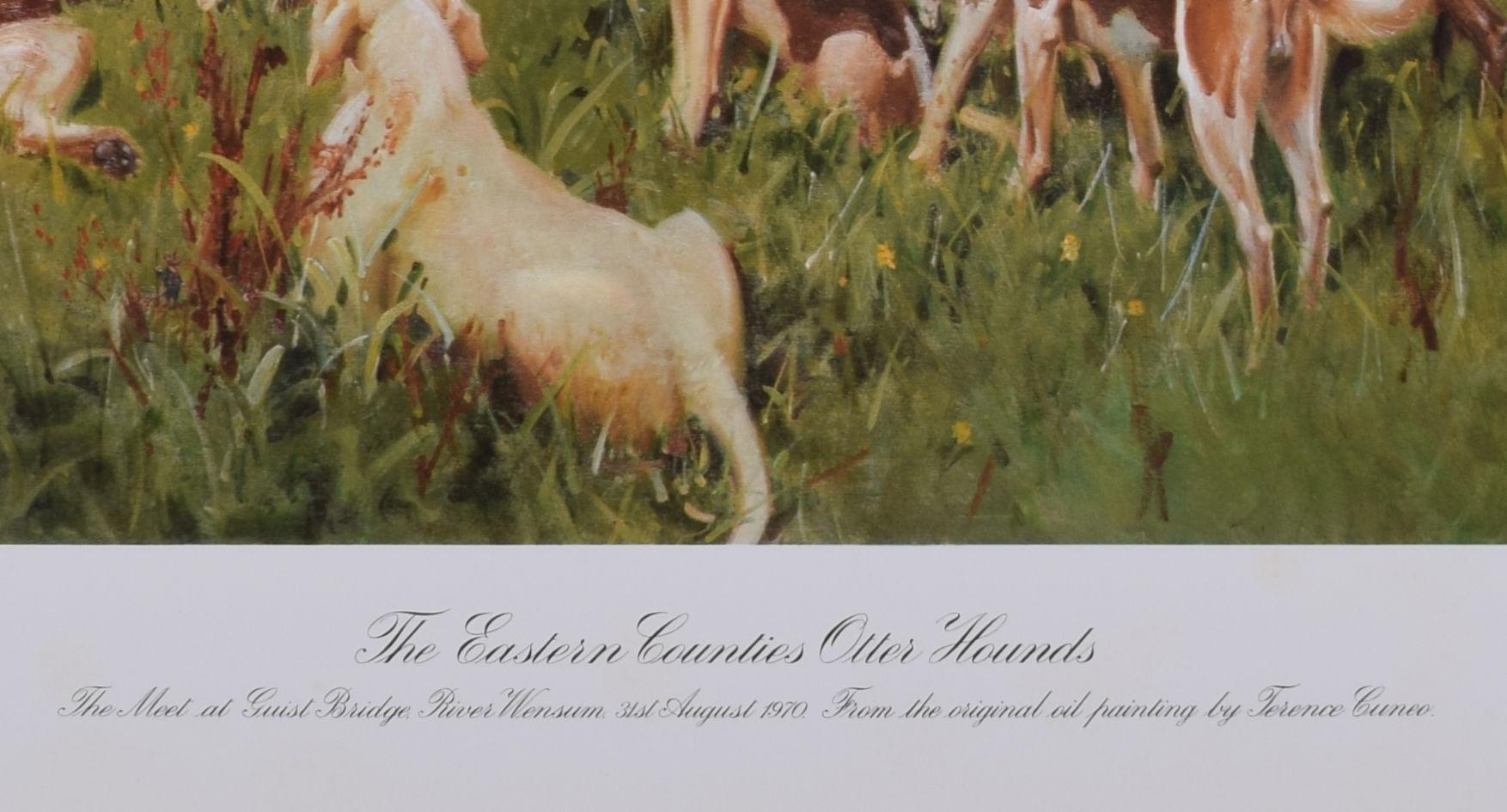 Eastern Counties Otter Hounds hunting print by Terence Cuneo For Sale 5