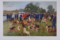 Retro Eastern Counties Otter Hounds hunting print by Terence Cuneo