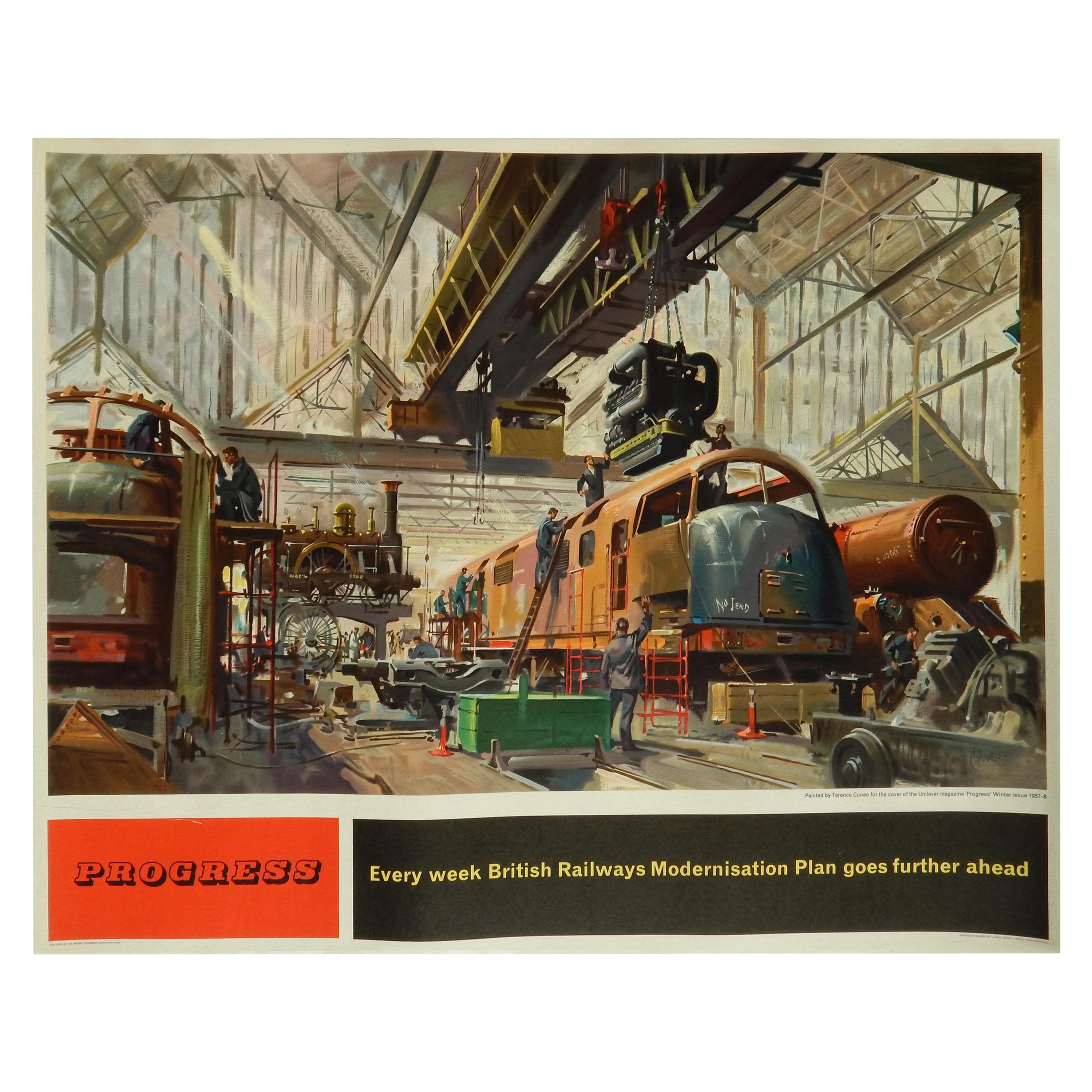 Terence Cuneo British Railway Poster, Original Vintage Lithograph, 1957-1958