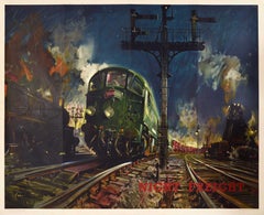 Affiche vintage originale des chemins de fer britanniques, Night Freight Train Condor, Londres, Glasgow