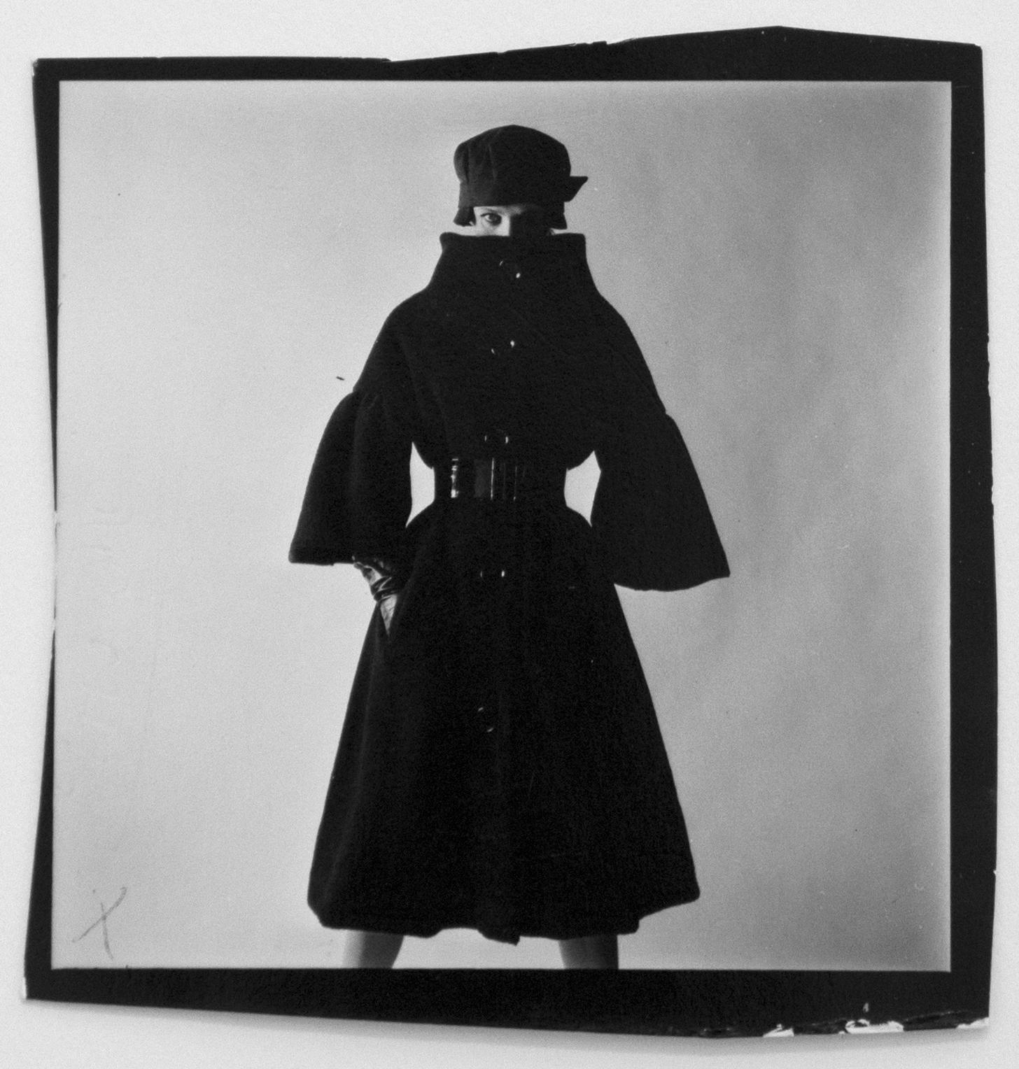 Terence Donovan Black and White Photograph - Viriginia Wynn-Thomas Wearing a Ronald Paterson Coat, 18 August 1959