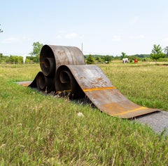 Turbulence No  2 - large, narrative, corten steel, abstract outdoor sculpture