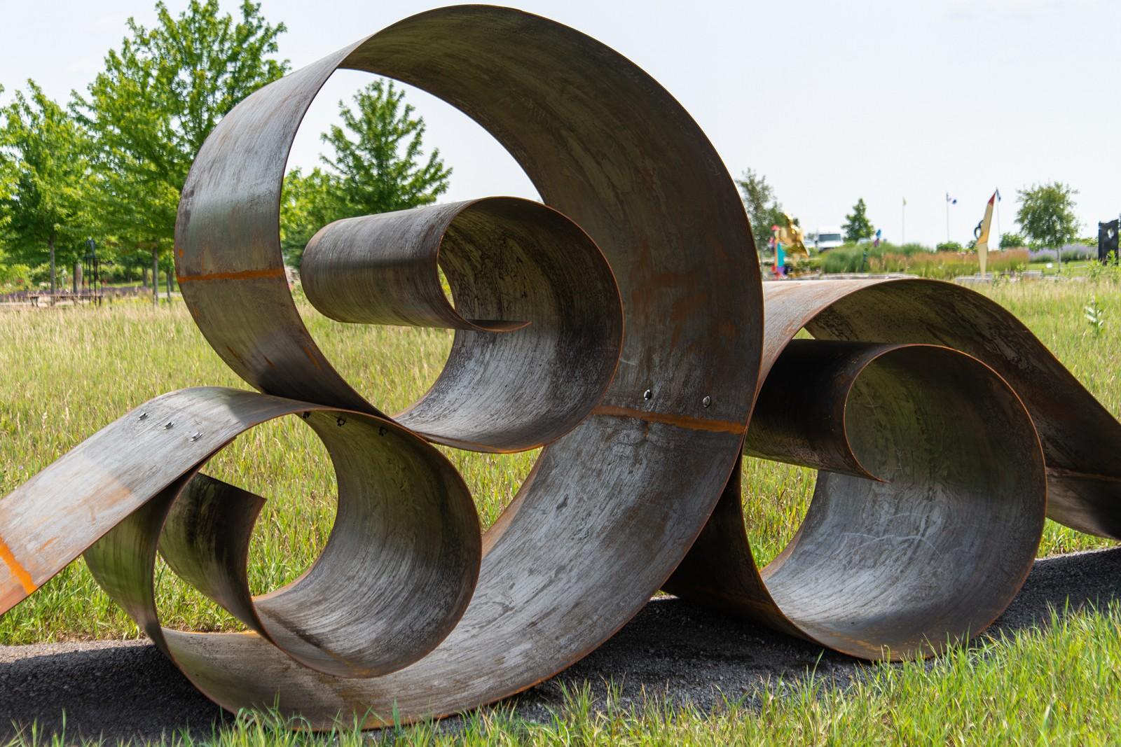 corten steel garden art