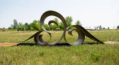 Turbulence No  2 - large, narrative, corten steel, abstract outdoor sculpture