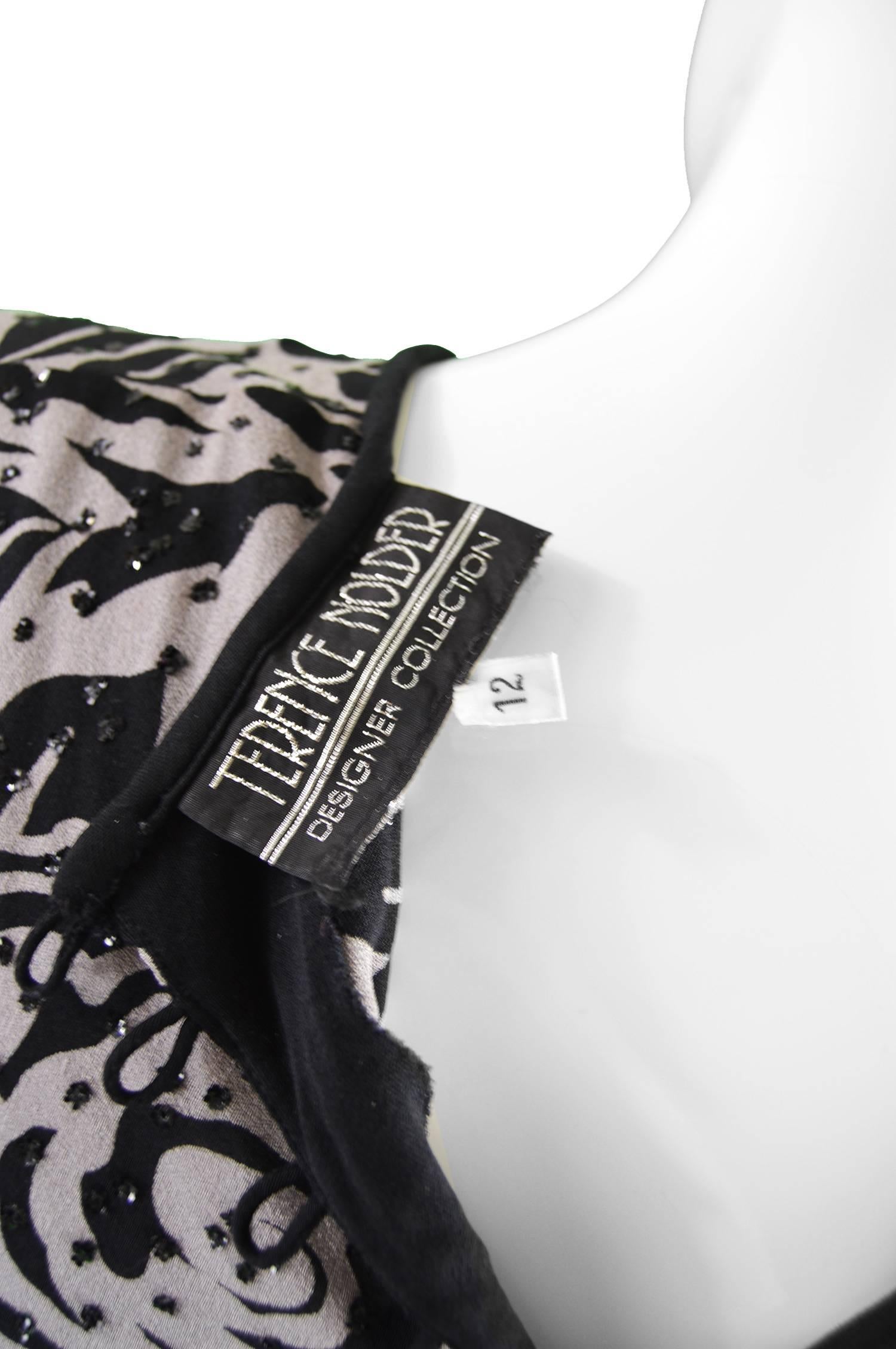 Women's Terence Nolder Silk & Sequins Grey Black Handkerchief Vintage Party Tunic Dress For Sale