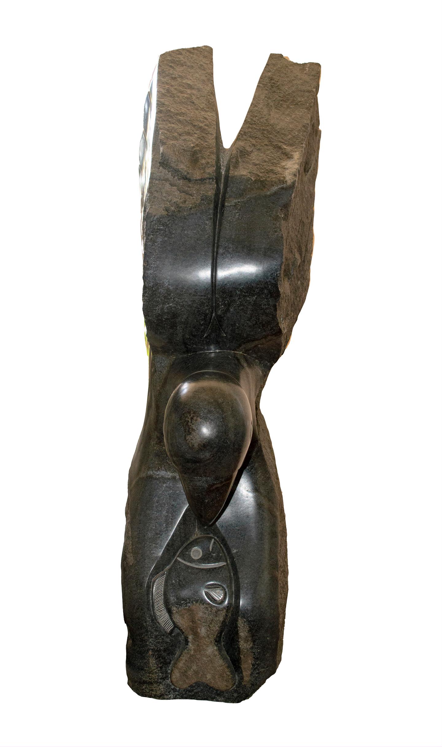 'Fish Eagle' original springstone Shona sculpture signed by Terence Nehumba - Sculpture by Terence Paradzai Nehumba