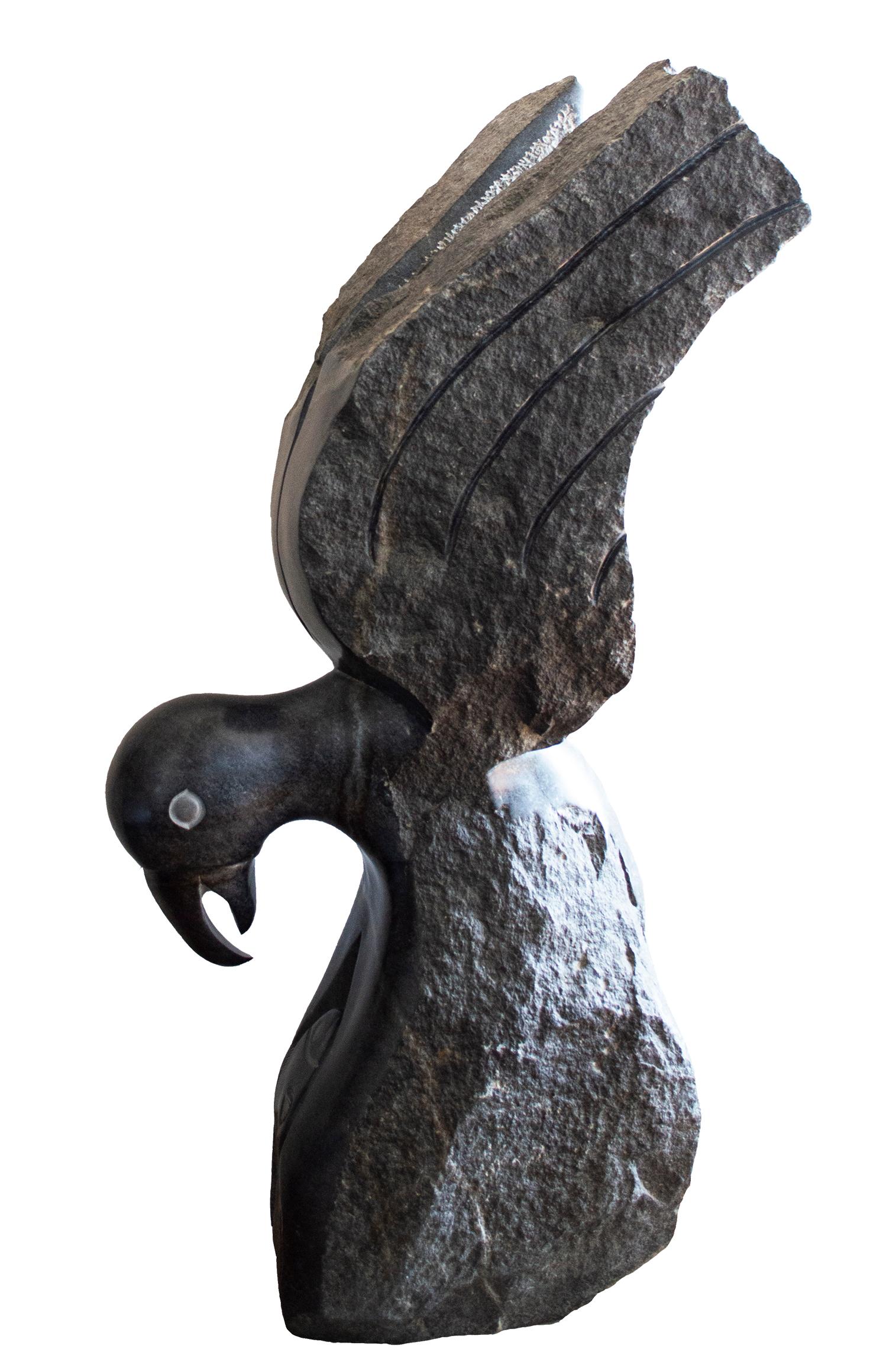 Terence Paradzai Nehumba Figurative Sculpture - 'Fish Eagle' original springstone Shona sculpture signed by Terence Nehumba