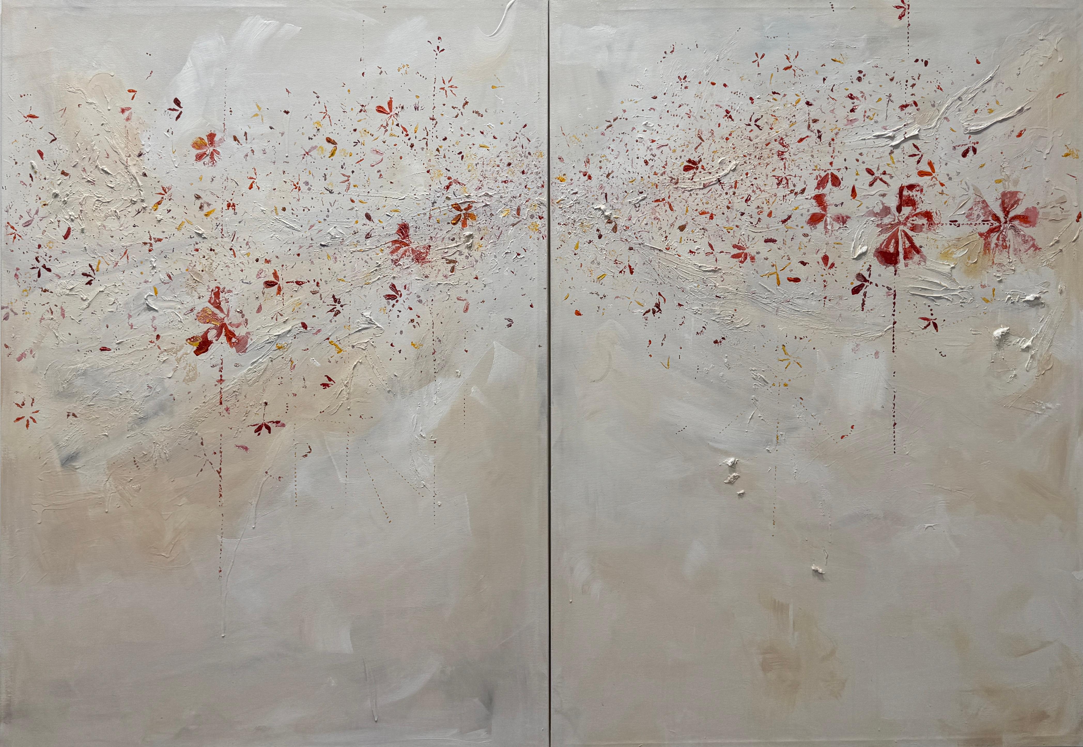 Teresa Bellini Figurative Painting – Sandgarten (Diptychon)