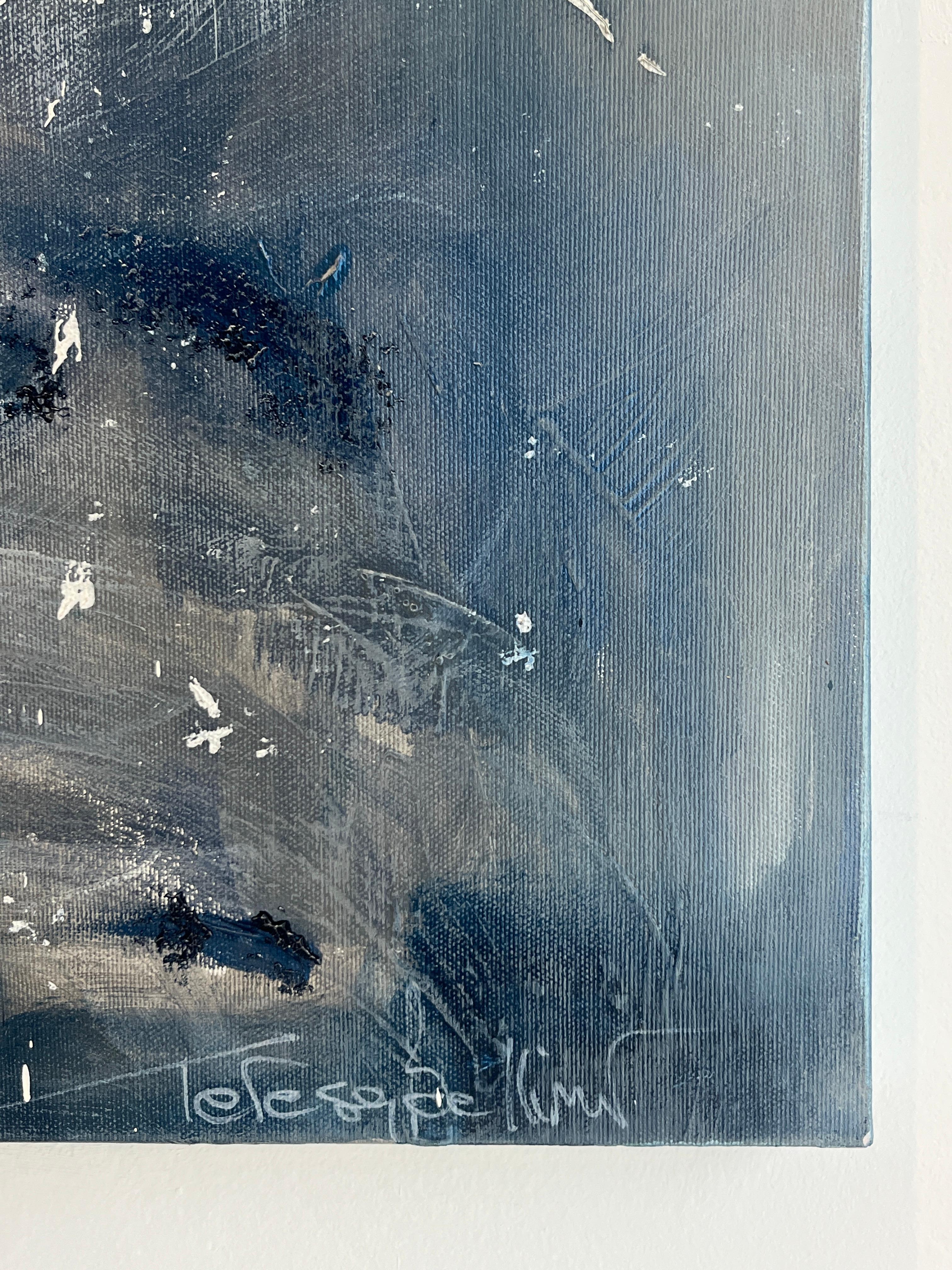 Weißer (silberner) Garten (Grau), Abstract Painting, von Teresa Bellini