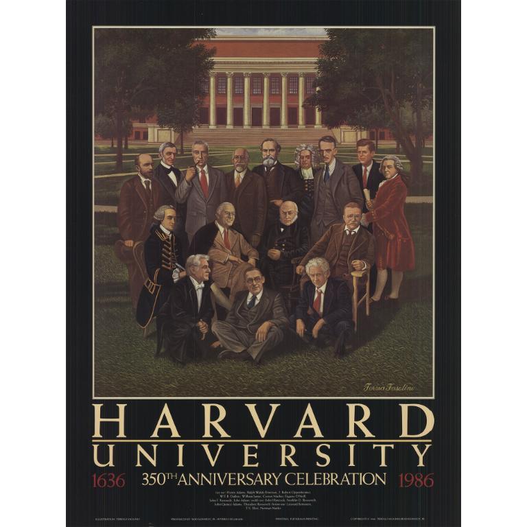 Celebración del 350 aniversario de la Universidad de Harvard' 1986 Vintage - Print de Teresa Fasolino