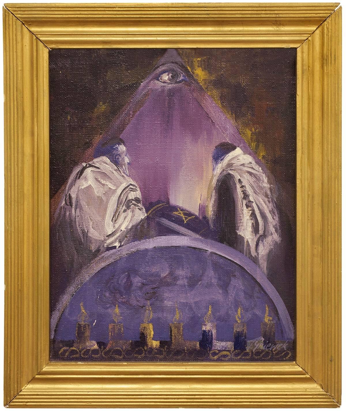 Teresa Gniewek Interior Painting - Kabbalah Judaica Torah Painting "SWIATTO TORY I" Synagogue interior