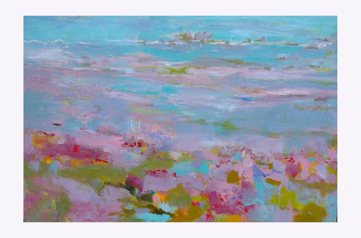 Rose d'été par Teresa Pemberton, peinture de paysage contemporaine - Abstrait Painting par Teresa Pemberton 