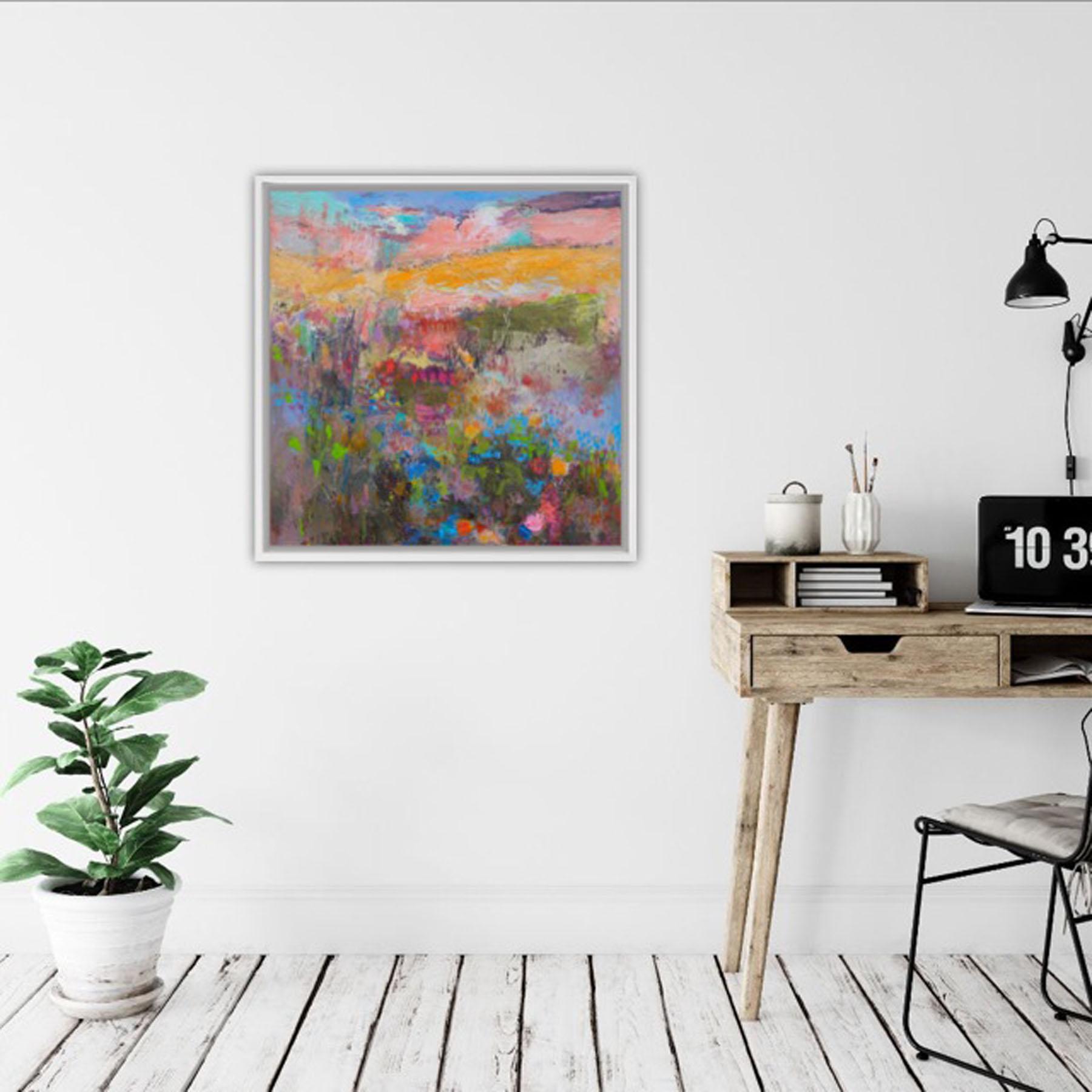 Flowers in the Meadow by Teresa Pemberton, Abstract Landscape Painting For Sale 1