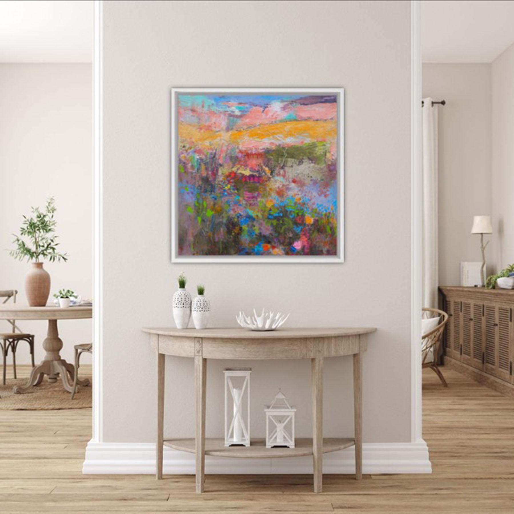 Flowers in the Meadow by Teresa Pemberton, Abstract Landscape Painting For Sale 2