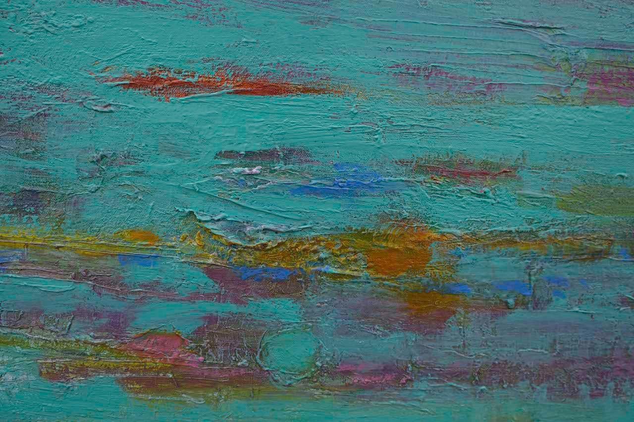 Jardin de mer, peinture abstraite originale de paysage marin Peinture d'art contemporain en vente 2