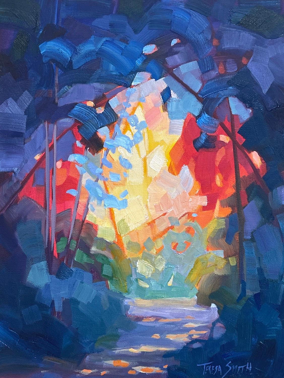 Teresa Smith Abstract Painting - A Path In, Abstract Oil Painting
