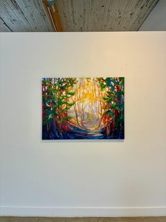Circle of Light: Abstract Landscape Painting, Oil on Canvas, 2010s, New, 36x48