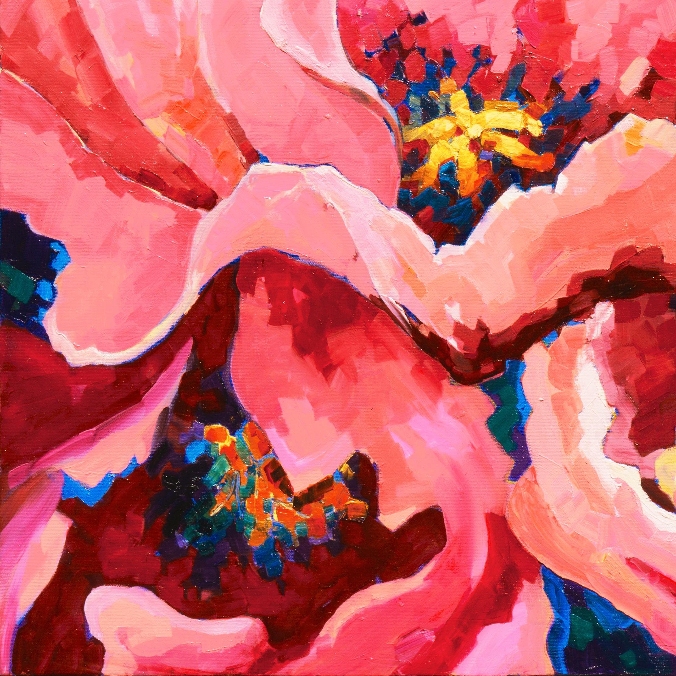 Nature morte florale post-impressionniste florale, Poppies, artiste canadienne 2