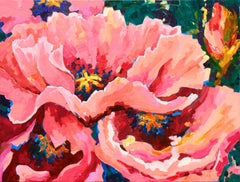 Post-Impressionist Floral Still Life, 'Poppies', Canadian Woman Artist