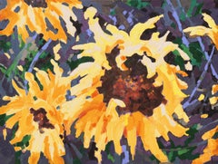 « Sunflower I », grande nature morte florale post-impressionniste d'une artiste canadienne