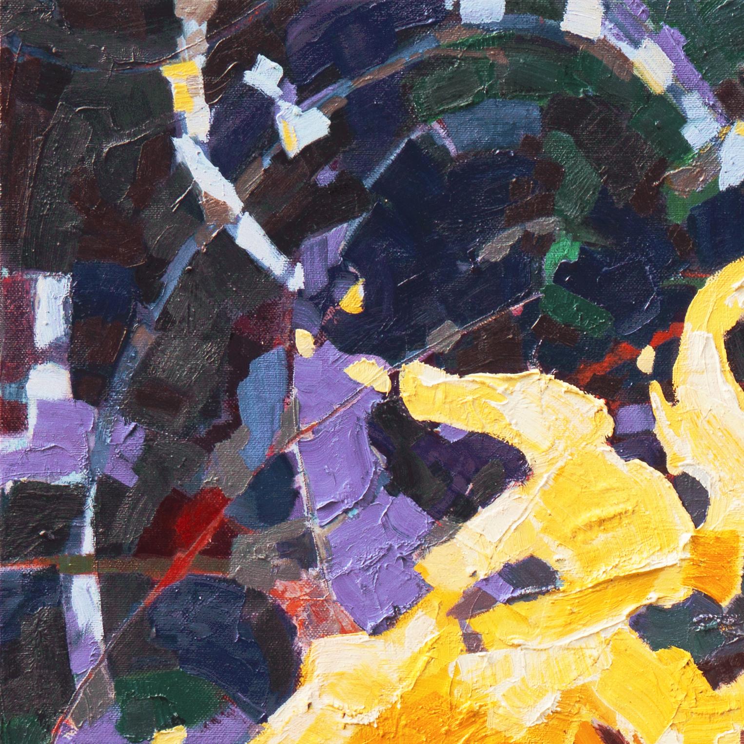 Large Post-Impressionist Floral Still Life, 'Sunflower II' (Post-Impressionismus), Painting, von Teresa Smith