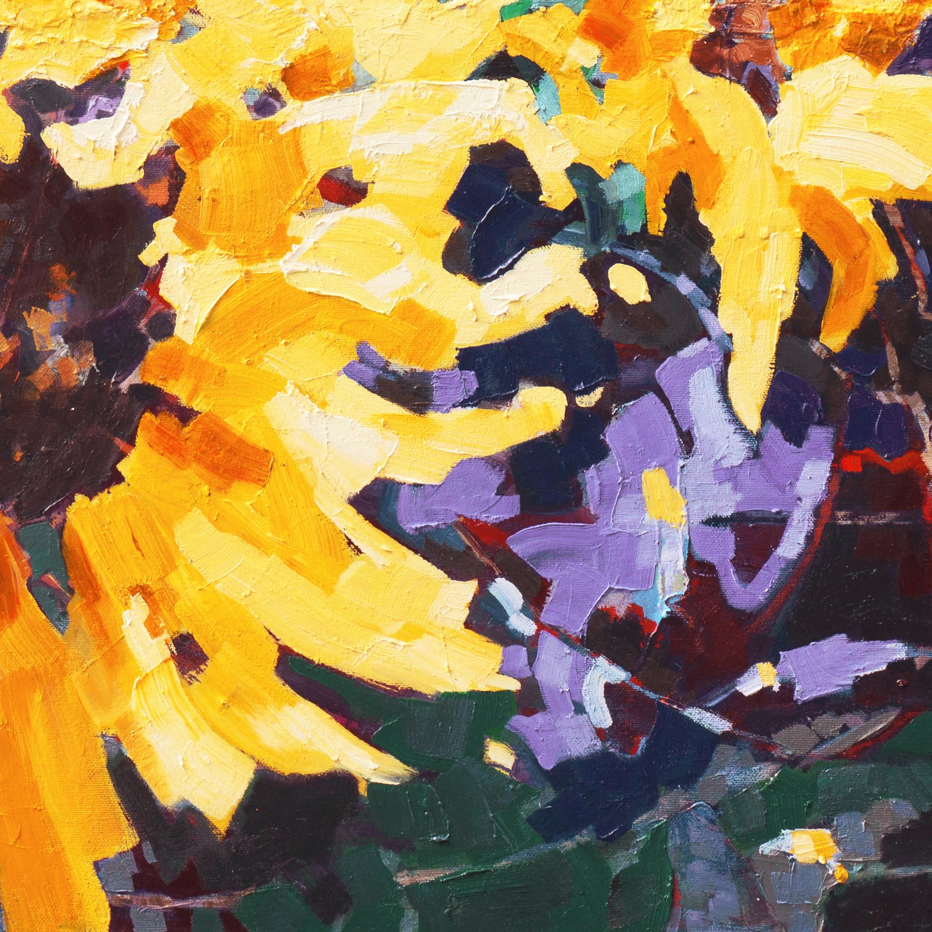 Large Post-Impressionist Floral Still Life, 'Sunflower II' 2