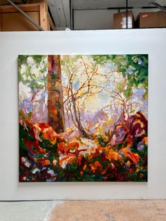 Woodland Portal: Abstrakte Landschaftsmalerei auf Leinwand, 2010er Jahre, Neu, 80x81