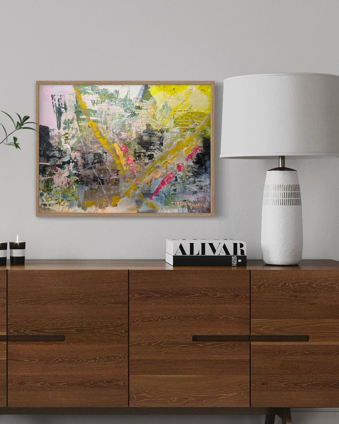 Abstract Painting di Teresa Vallejos - Quando eravamo giovani (acrilico su carta pressata a freddo 18 "x24")